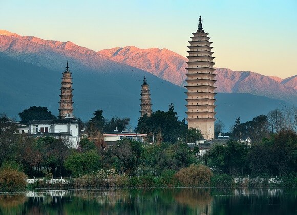 Three Pagodas in Dali