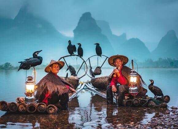 Fishermen and ospreys