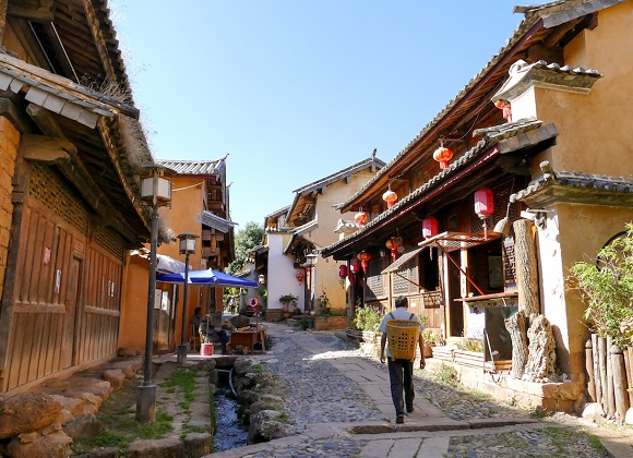 People in the streets of Shaxi